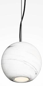 Závesné svietidlo BASIC TEXTURE, biele, Ø 12 cm, mramor, GU10, Biela / opálová, Obývacia izba / jedáleň, Kameň, Moderný, Závesné svietidlo
