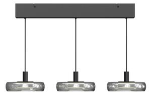 LED závesné svietidlo FLOAT, sivá/čierna, 3-pl., 68 cm, sklo/kov, Hliník / sivá / zinok, Obývacia izba / jedáleň, Sklo, Moderný, Závesné svietidlo