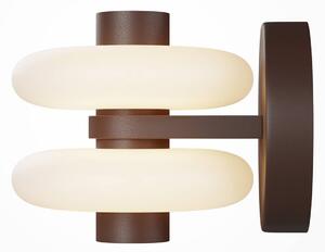 LED nástenné svetlo Nuvem, hnedá, opálové sklo, výška 15 cm, stmievateľné, Hnedá / hrdzavá, Obývacia izba / jedáleň, Sklo, Moderný, Nástenné svietidlo