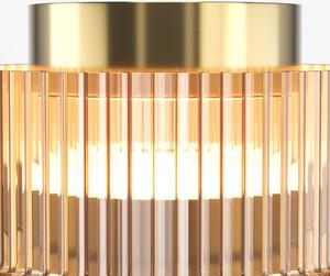 Stropné LED svetlo SCALA, hnedé/bronzové, Ø 15 cm, sklo, stmievateľné, Hnedá / hrdzavá, Obývacia izba / jedáleň, Sklo, Moderný, Stropné svetlo polkruhové s priestorom