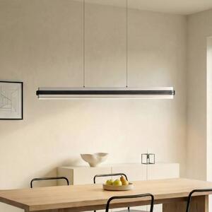 Lucande LED závesné svietidlo Tarnin, čierna/nikel, 98 cm, Čierna, Obývacia izba / jedáleň, kov, Moderný, Závesné svietidlo
