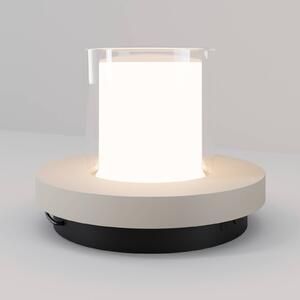 Solárna stolová LED lampa Lantra s osvetlením, biela, výška 10 cm, IP44,, Biela / opálová, Obývacia izba / jedáleň, Plast, Moderný, Stojacie svietidlo