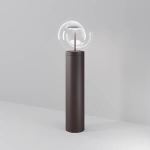 Chodníkové LED svetlo Velora, hnedé, výška 60 cm, kov/sklo, IP65, Hnedá / hrdzavá, kov, Moderný, Osvetlenie príjazdovej cesty