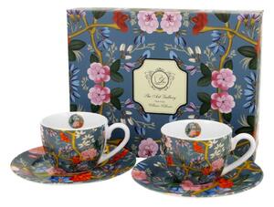 Porcelánová šálka s podšálkou Kilburn Blue 90 ml sada 2ks