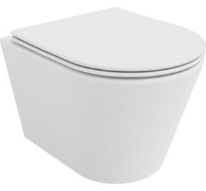 Mexen Rico WC misa Rimless s pomaly padajúcim sedadlom slim, duroplast, biela matná - 30724001