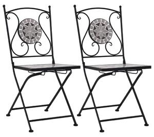Mozaikové bistro stoličky 2 ks, sivé