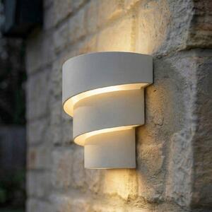 Lindby LED vonkajšie nástenné svietidlo Valir, biele, tri tienidlá na lampu,, Biela / opálová, Hliník, Dizajn