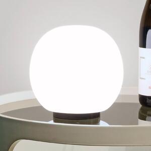 Stolová lampa Casablanca Acai, biela/čierna, sklo, Ø 16 cm, E27, Biela / opálová, Obývacia izba / jedáleň, Sklo, Stojacie svietidlo