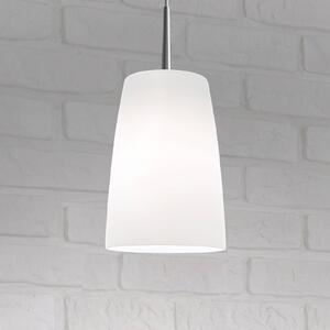 Závesné svietidlo Casablanca Mesa, biela, sklo, Ø 14 cm, E27, Biela / opálová, Obývacia izba / jedáleň, Sklo, Závesné svietidlo