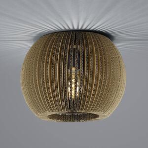 Vrstvové stropné svietidlo z kartónu, jedno svetlo, okrúhle