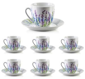 Porcelánová šálka s podšálkou Joy Heather 250 ml sada 6ks