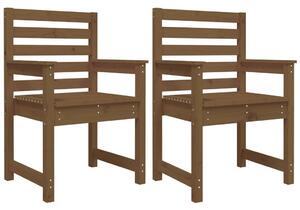 Záhradné stoličky 2 ks medovohnedý 60x48x91 cm borovicový masív