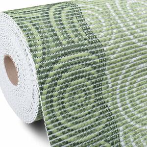 Kúpeľňová penová rohož / predložka PRO-044 Zelené kruhy a vlnky - metráž šírka 65 cm