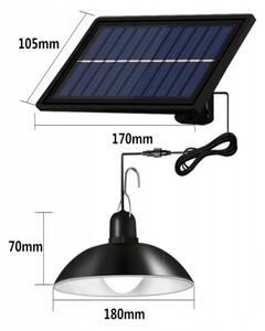Izoxis Solárne závesné LED lampy s diaľkovým ovládaním, IP44, 2200mAh čierna