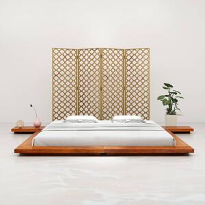 Futónový posteľný rám japonský štýl akáciový masív 200x200 cm