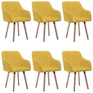 Jedálenské stoličky 6 ks, horčicovo žlté, látka