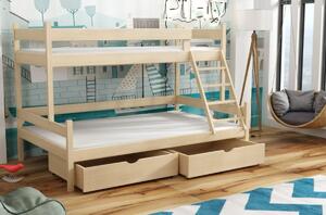 Poschodová posteľ Tara 190x80 cm + šuplíky + rošty