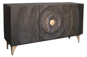Komoda GOLDEN SUNSET 140cm 3D mangové drevo čierna
