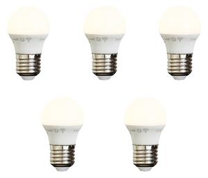 Sada 5 inteligentných stmievateľných LED žiaroviek E27 P45 Opal 4,9 W 470 lm 2200 – 4 000 K