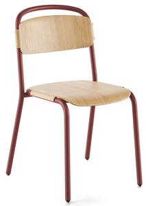 INFINITI - Stolička SKOL s dreveným sedadlom