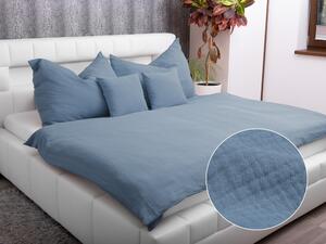 Biante Mušelínové posteľné obliečky Nature MSN-025 Modré Jednolôžko 140x200 a 70x90 cm