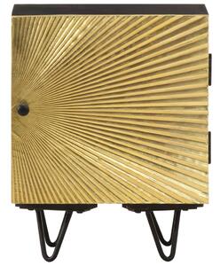 Nočný stolík s mosadznými dvierkami 40x30x50 cm, mangový masív