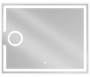 Mexen Onyx podsvietené kúpeľňové zrkadlo s kozmetickým zrkadielkom 100 x 80 cm, LED 6000K, proti zahmlievaniu