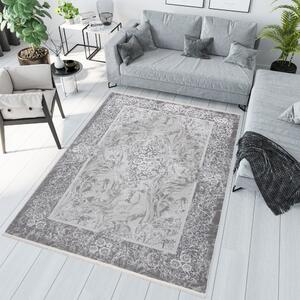 Moderný bielo-sivý dizajnový interiérový koberec so vzorom Šírka: 80 cm | Dĺžka: 150 cm