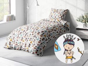 Biante Detské bavlnené posteľné obliečky Sandra SA-045 Malí indiáni Jednolôžko 140x200 a 70x90 cm
