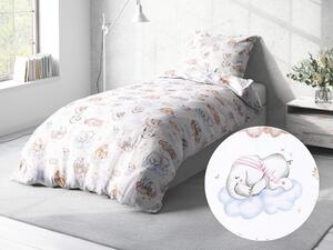 Biante Detské bavlnené posteľné obliečky Sandra SA-368 Spiace zvieratká na oblohe Predĺžené 140x220 a 70x90 cm