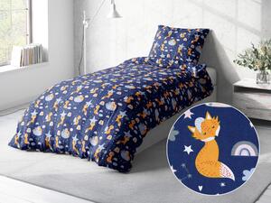 Biante Detské bavlnené posteľné obliečky Sandra SA-281 Líšky na večernej oblohe Jednolôžko 140x200 a 70x90 cm