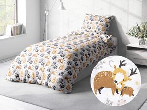 Biante Detské bavlnené posteľné obliečky Sandra SA-223 Zvieratká s mláďátkami Jednolôžko 140x200 a 70x90 cm