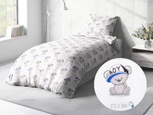 Biante Detské bavlnené posteľné obliečky Sandra SA-206 Medvedík pre chlapcov Predĺžené 140x220 a 70x90 cm