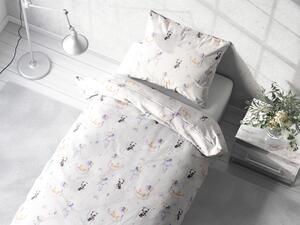 Biante Detské bavlnené posteľné obliečky Sandra SA-374 Pandy líšky a zajačiky s balónikmi Predĺžené 140x220 a 70x90 cm