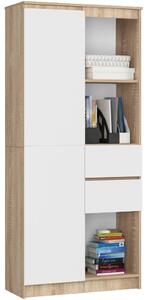 Ak furniture Kancelárska knižnica Rexa dub sonoma/biela
