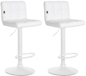 Barová stolička Feni (SET 2 ks) - koženka, biely rám - Biela