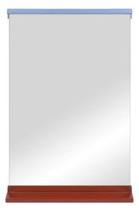 Nástenné zrkadlo s poličkou s dreveným rámom 50x75 cm Lun – noo.ma