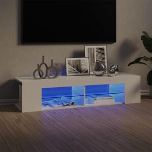 TV skrinka s LED svetlami lesklá biela 135x39x30 cm