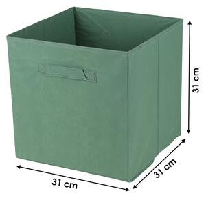 DOCHTMANN Kallax box, textilný úložný box, zelený 31x31x31cm