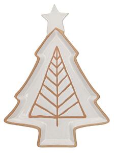 Kameninový tanier Beige Christmas Tree scandi
