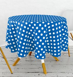 Obrus ​​PVC okrúhly DC-416 – Bodky na modrom (rôzne veľkosti)