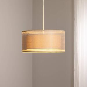 Závesné svetlo Duo Den Light, béžová farba, Ø 50 cm, ľan, PVC, Krémová / jantárovo žltá, Obývacia izba / jedáleň, Textil / látka / hodváb, Závesné svietidlo