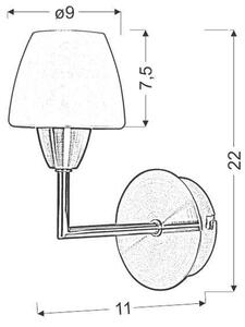 Candellux Togo nástenná lampa 1x40 W biela-niklová 21-10622