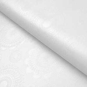 PVC obrus Vyrazené mandaly na krémovo bielom PV-201 - metráž š. 140 cm