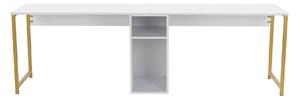 Kalune Design Kancelárska zostava pre 2 osoby TWIN biela/zlatá