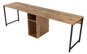 Kalune Design Kancelárska zostava pre 2 osoby TWIN borovica atlantská\/tmavo sivá