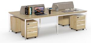 Kancelárska zostava pre 4 osoby Houseland Profit Max 02 2814 dub/biela