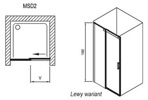 Ravak Matrix sprchové dvere 100 cm posuvné 0WPA0100Z1
