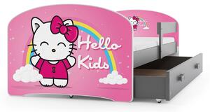 Detská posteľ LUKI 1 160x80 cm Sivá Hello kids