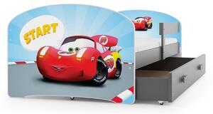 Detská posteľ LUKI 1 160x80 cm Sivá Cars